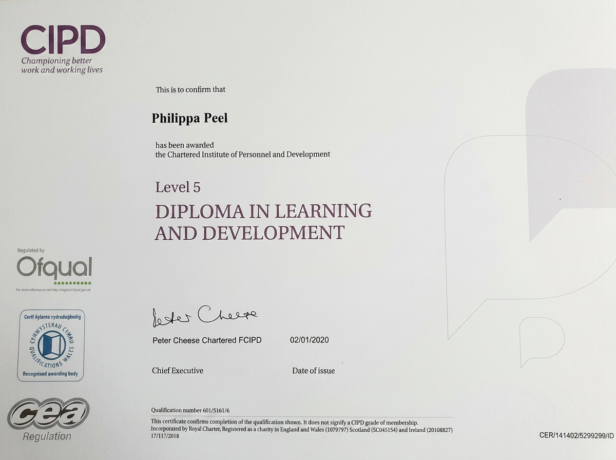 CIPD Level 5 Diploma in Learning and Development certificate
